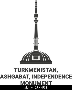 Turkmenistan, Ashgabat, Independence Monument viaggio punto di riferimento vettoriale illustrazione Illustrazione Vettoriale