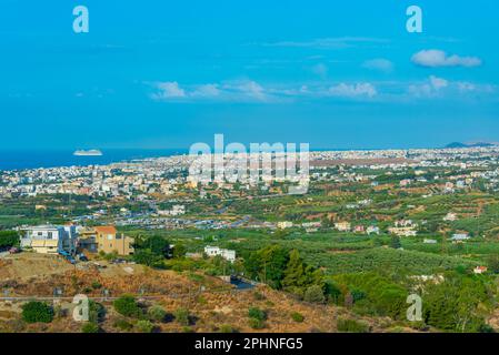Vista panoramica della città greca di Heraklion. Foto Stock