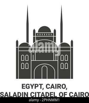 Egitto, Cairo, Saladin Cittadella del Cairo viaggio punto di riferimento vettore illustrazione Illustrazione Vettoriale