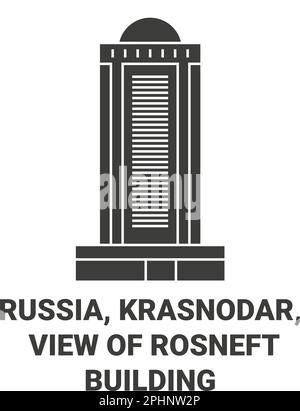 Russia, Krasnodar, Vista di Rosneft costruzione viaggio punto di riferimento vettoriale illustrazione Illustrazione Vettoriale