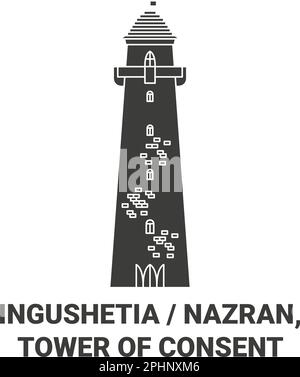 Russia, Inguscezia, Nazran, Torre del consenso viaggio punto di riferimento illustrazione vettore Illustrazione Vettoriale