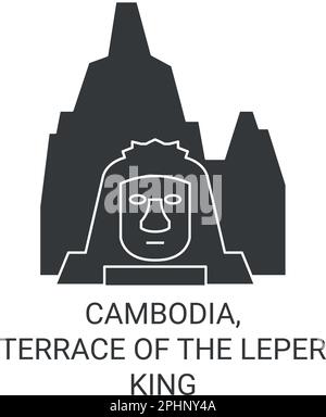 Cambogia, Terrazza del re del luper viaggio punto di riferimento figura vettoriale Illustrazione Vettoriale