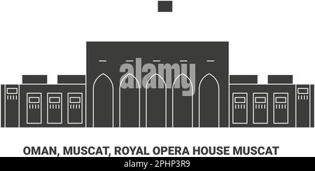 Oman, Muscat, Royal Opera House Muscat, viaggio punto di riferimento vettoriale illustrazione Illustrazione Vettoriale