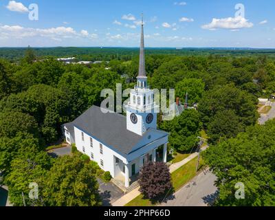 Prima chiesa parrocchiale universalista unitaria al 7 di Concord Road nel centro storico di Billerica, Massachusetts, ma, USA. Foto Stock