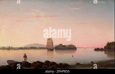 WOWl's Head, Penobscot Bay, Maine di Fitz Henry Lane (1804-1865), olio su tela, 1862 Foto Stock