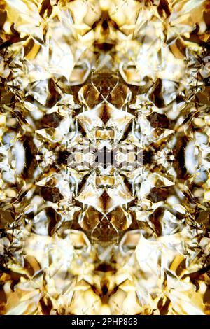 Alluminio fogliame effetti di luce design fuoco mostra festa decorazioni astratto sfocato sfondo incandescente texture brillante modello grande dimensione moderno Foto Stock