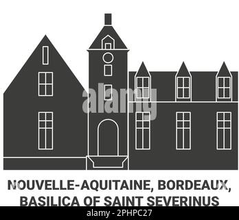 Francia, Bordeaux, Basilica di San Severinus viaggio punto di riferimento vettoriale illustrazione Illustrazione Vettoriale