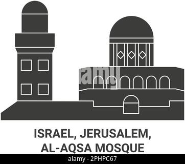 Israele, Gerusalemme, Moschea Alaqsa viaggio punto di riferimento vettore illustrazione Illustrazione Vettoriale