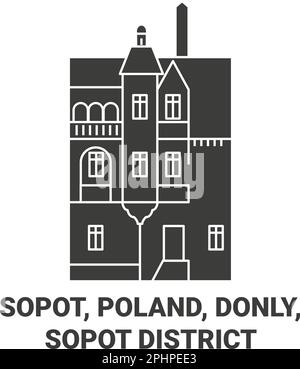 Polonia, Sopot, Donly, Sopot District viaggio riferimento vettoriale illustrazione Illustrazione Vettoriale