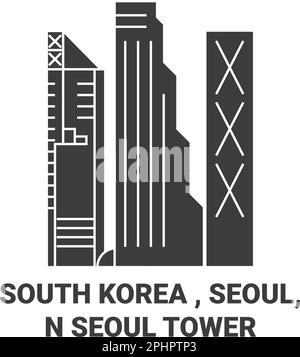 Repubblica di Corea, Seoul City Travel figura vettoriale punto di riferimento Illustrazione Vettoriale