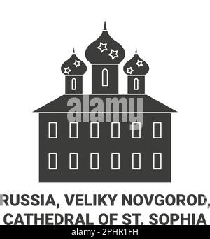 Russia, Veliky Novgorod, Cattedrale di San Figura vettoriale del riferimento di viaggio di Sophia Illustrazione Vettoriale