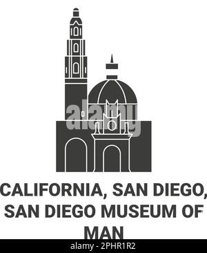 Stati Uniti, California, San Diego, San Diego Museum of Man viaggio punto di riferimento vettoriale illustrazione Illustrazione Vettoriale