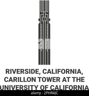 Stati Uniti, Riverside, California, Carillon Tower presso l'Università della California viaggio punto di riferimento vettore illustrazione Illustrazione Vettoriale