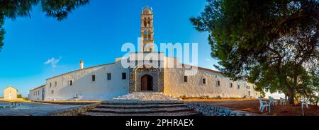 Monastero del Profeta Elias sull'isola di Idra in Grecia. Foto Stock