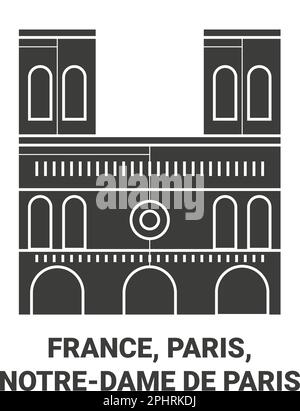 Francia, Parigi, Notredame De Paris viaggio punto di riferimento vettoriale illustrazione Illustrazione Vettoriale