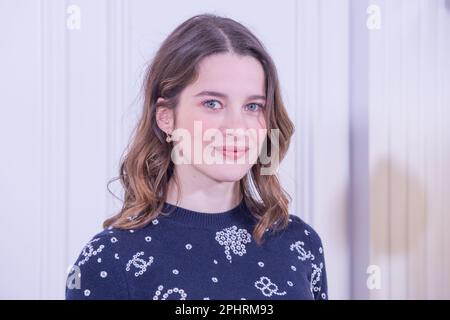 Roma, Italia. 29th Mar, 2023. L'attrice francese Rebecca Marder partecipa alla fotografia del film "Mon Crime" all'Hotel Sofitel di Roma (Foto di Matteo Nardone/Pacific Press) Credit: Pacific Press Media Production Corp./Alamy Live News Foto Stock