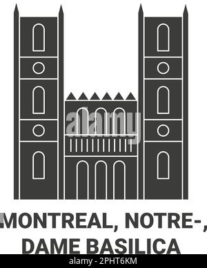 Canada, Montreal, Notredame Basilica viaggio punto di riferimento vettoriale illustrazione Illustrazione Vettoriale