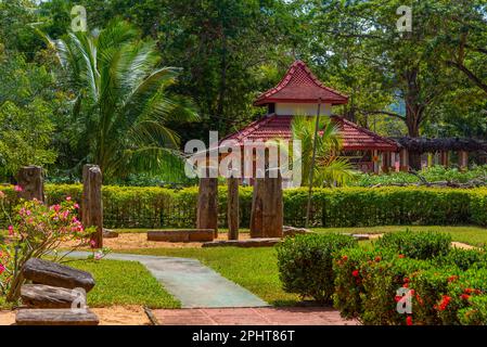 Kataragama rappresenta un importante luogo di pellegrinaggio in Sri Lanka, importante per buddisti, induisti, musulmani e Vedda. Foto Stock