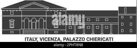 Italia, Vicenza, Palazzo Chiericati, viaggio punto di riferimento vettoriale illustrazione Illustrazione Vettoriale