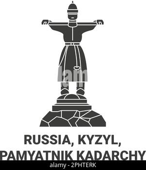 Russia, Kyzyl, Pamyatnik Kadarchy viaggio punto di riferimento vettore illustrazione Illustrazione Vettoriale