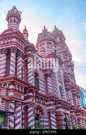 Moschea rossa a Colombo, Sri Lanka. Foto Stock