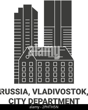 Russia, Vladivostok, City Department viaggio punto di riferimento vettoriale illustrazione Illustrazione Vettoriale