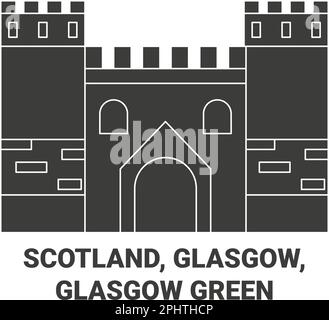 Scotland, Glasgow, Glasgow Green Travel riferimento vettoriale illustrazione Illustrazione Vettoriale