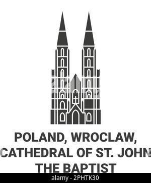 Polonia, Wroclaw, Cattedrale di San Giovanni Battista viaggio punto di riferimento vettore illustrazione Illustrazione Vettoriale