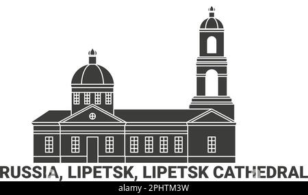 Russia, Lipetsk, Cattedrale di Lipetsk, viaggio punto di riferimento vettore illustrazione Illustrazione Vettoriale