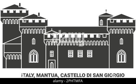 Italia, Mantova, Castello di San Giorgio viaggio punto di riferimento vettoriale illustrazione Illustrazione Vettoriale