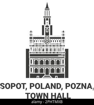 Polonia, Pozna, Municipio viaggio punto di riferimento vettore illustrazione Illustrazione Vettoriale