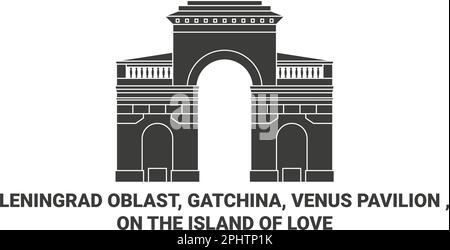 Russia, Gatchina, Padiglione di Venere , sull'Isola dell'Amore viaggio punto di riferimento vettore illustrazione Illustrazione Vettoriale