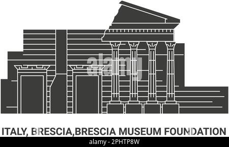 Italia, Brescia,Fondazione Museo Brescia, viaggio punto di riferimento vettoriale Illustrazione Vettoriale