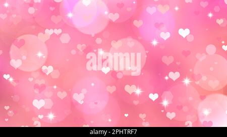 Sfondo bokeh cuore rosa, sfondo giorno di San Valentino Foto Stock