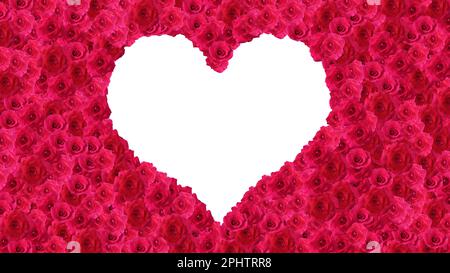 San Valentino sfondo con cuore a forma di rose rosse Foto Stock