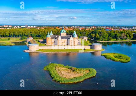 Veduta aerea del castello di Kalmar in Svezia. Foto Stock