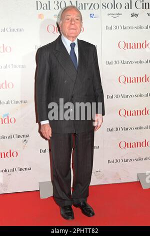 Roma, Italia. 29th Mar, 2023. Gianni letta partecipa al tappeto rosso della prima del film 'Quando' al Cinema Adriano. (Foto di Mario Cartelli/SOPA Images/Sipa USA) Credit: Sipa USA/Alamy Live News Foto Stock