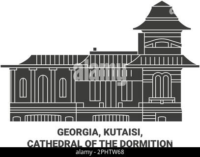 Georgia, Kutaisi, Cattedrale della Dormizione viaggio punto di riferimento vettoriale illustrazione Illustrazione Vettoriale