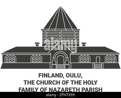 Finlandia, Oulu, la Chiesa della Sacra Famiglia di Nazareth Parrocchia viaggio punto di riferimento illustrazione vettoriale Illustrazione Vettoriale