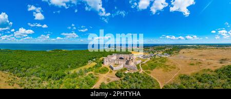 Veduta aerea del castello di Borgholm in Svezia. Foto Stock