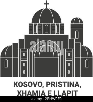 Kosovo, Pristina, Xhamia e Llapit viaggio punto di riferimento vettore illustrazione Illustrazione Vettoriale