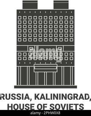 Russia, Kaliningrad, Casa dei sovietici viaggio punto di riferimento vettoriale illustrazione Illustrazione Vettoriale