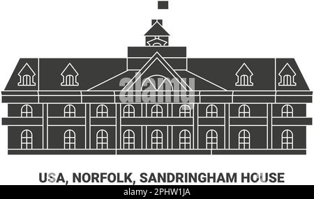 USA, Norfolk, Sandringham House, viaggio punto di riferimento vettore illustrazione Illustrazione Vettoriale