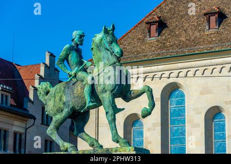 Statua di hans waldmann nella città svizzera di zurigo. Foto Stock