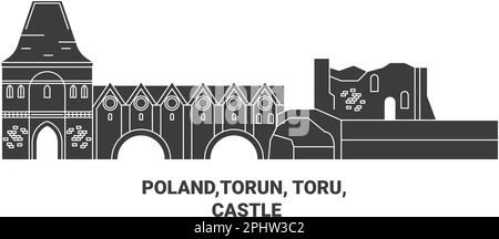 Polonia, Torun, Toru, viaggio Castello punto di riferimento vettoriale illustrazione Illustrazione Vettoriale