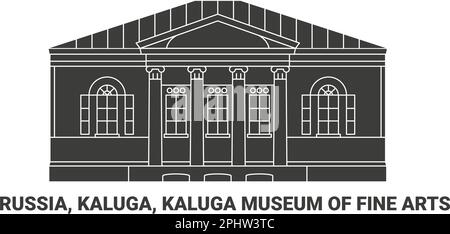 Russia, Kaluga, Museo di Belle Arti di Kaluga, viaggio punto di riferimento vettore illustrazione Illustrazione Vettoriale