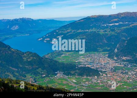 Vista panoramica di Interlaken, Svizzera. Foto Stock