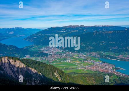 Vista panoramica di Interlaken, Svizzera. Foto Stock