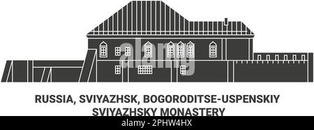 Russia, Sviyazhsk, Bogoroditseuspenskiy viaggio punto di riferimento vettore illustrazione Illustrazione Vettoriale