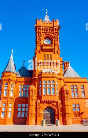 Edificio Pierhead nella baia di Cardiff in Galles, Regno Unito. Foto Stock